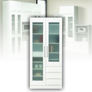 食器棚 マルチボード 80 水屋 完成品 ホワイト 白 北欧