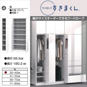 上置き 幅30-40cm 高さ41-60cm すきまくん ワードローブ 国産 片開き扉