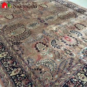 アクセント　ラグ　絨毯　カーペット　ウール　ペルシャ　約6畳　約240×300cm　120段　ローズ系　dt-025