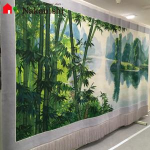 タペストリー　ウール　中国段通　約395×194cm　風景　dt-026