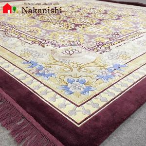 アクセント　ラグ　絨毯　カーペット　シルク　中国段通　約4.5畳　約245×247cm　120段　マルチカラー　dt-127