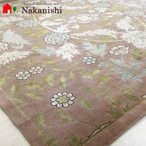 アクセント　ラグ　絨毯　カーペット　カシミア　シルク　中国段通　約2畳　約200×202cm　260段　ベージュ系　dt-136