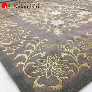 アクセント ラグ 絨毯 カーペット ウール 中国段通 約3畳 約182×276cm