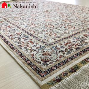 アクセント　ラグ　絨毯　カーペット　シルク　中国段通　四川　約120×186cm　300段　マルチカラー　dt-2002