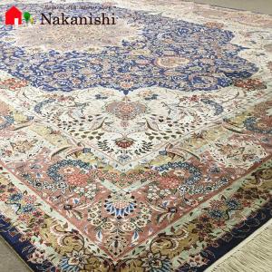 アクセント　ラグ　絨毯　カーペット　シルク　四川　中国段通　約4畳　約214×308.5cm　300段　マルチカラー　dt-201