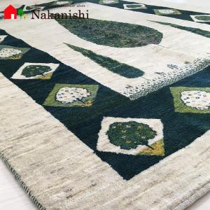 【ギャッベラグ 約149×211cm Bond~絆~】GABBEH・ギャッペ(ギャべ)・イラン製・カーペット・ラグ・絨毯(じゅうたん)・グリーン系