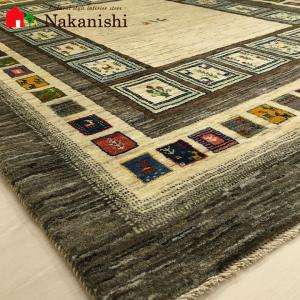【ギャッベラグ 約147×194cm マッチ箱のカーニャ】GABBEH・ギャッペ(ギャべ)・イラン製・カーペット・ラグ・絨毯(じゅうたん)・ブラウン系