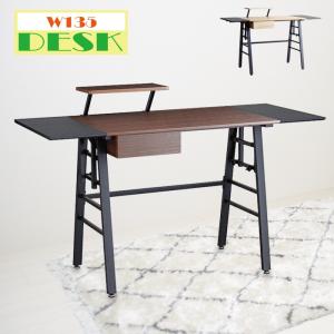 デスク 木製 机 おしゃれ アンティーク 幅112 奥行45 レトロ 木目 木製