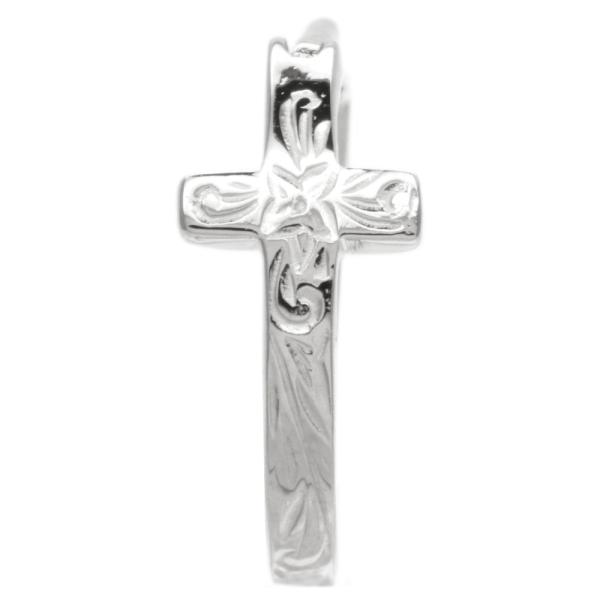 ハワイアンジュエリー 軟骨用クロスフープピアス 片耳用 1個売り 低金属アレルギー サージカルステン...