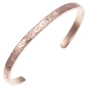 バングル ブレスレット レディース サージカルステンレス 低アレルギー プルメリア カフブレスレット マイレ ハワイアンジュエリー 華やか ストーン