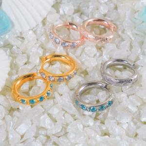 K10WG フープ ピアス アクアマリン 0.05ct ホワイトゴールド