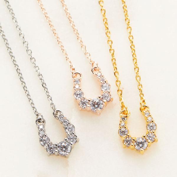 ペンダント ネックレス レディース ハワイアンジュエリー ハワジュ 馬蹄 ホースシュー パヴェ キラ...