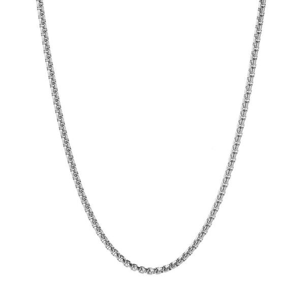 ネックレス サージカルステンレス製 ロールチェーン ボックスチェーン 鎖 シンプル 60cm 50c...