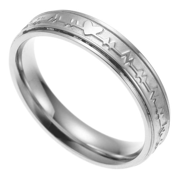 リング サージカルステンレス製 ハート ツートンカラー 脈拍 お肌に優しい 金属アレルギー対応 爆買