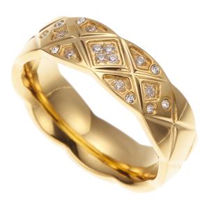 リング サージカルステンレス製 ラインストーン 格子模様 チェック ひし形 指輪 金属アレルギー対応 爆買