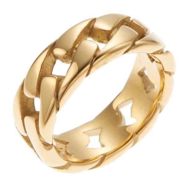 リング サージカルステンレス製 チェーン 鎖 喜平 幅広 ワイド シンプル 金属アレルギー対応 メン...