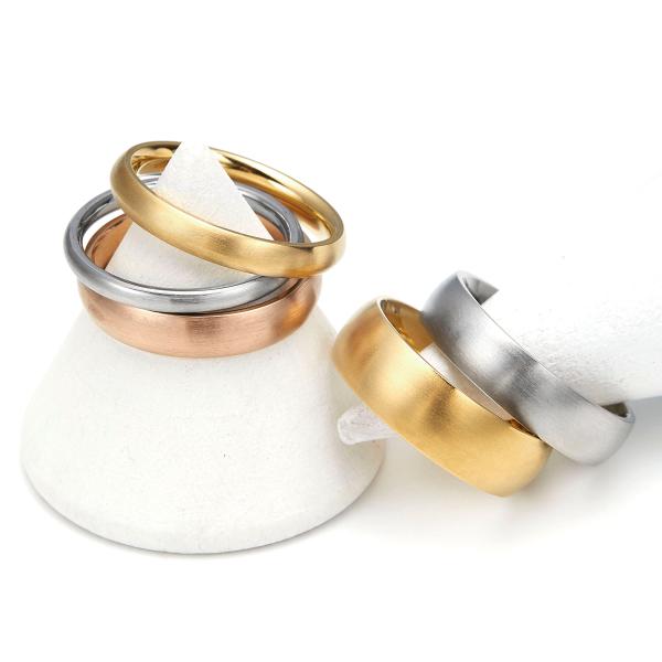 リング 指輪 レディース メンズ サージカルステンレス製 甲丸 マット メタル シンプル スリム 細...