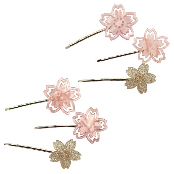 ヘアピン ヘアアクセサリー レディース 3個セット 桜 サクラ さくら 花 春 髪留め 長髪 ロング...