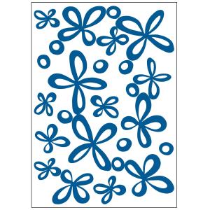 ウォールステッカー 消臭 抗菌 貼ってはがせる ブルーの葉っぱ シール 木 ブルー 青 北欧風 植物模様