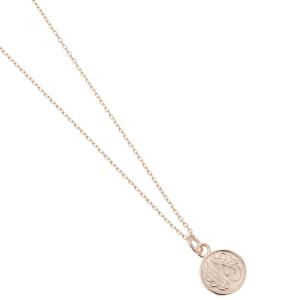 刻印対応 ネックレス ハワイアンジュエリーコイン サージカルステンレス製 ピンクゴールド メダル 葉っぱ 金属アレルギー対応 爆買