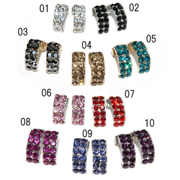 チェコガラスの煌く光のライン Ｃ型ピアス 渋谷109で大人気ブランド napa