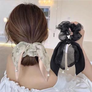 CHANEL（シャネル） AA9064 ロゴ シルク リボン シュシュ ピンク ヘア