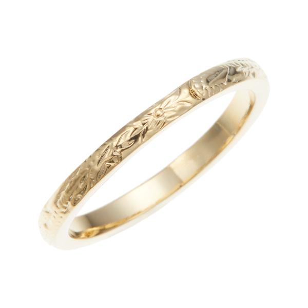 リング ハワジュ プルメリア スクロール 細め 日本製 沖縄製 ニッケルフリー レディース メンズ ...