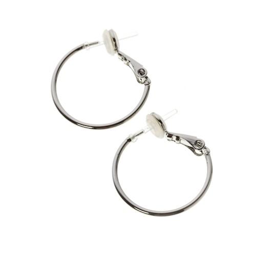 スタイリッシュなフープピアスノンアレルギー樹脂ポスト使用で安心 シルバー ピンクゴールド ゴールドの...