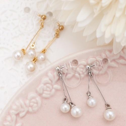 日本製 ピアスのようなイヤリング ノンホールピアス ポリプロピレン樹脂オメガ製 大きさの違うフェイク...