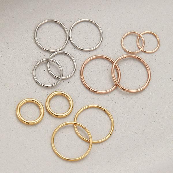 ピアス 金属アレルギー フープ 純チタン セグメントピアス 両耳用 レディース メンズ 20G 18...