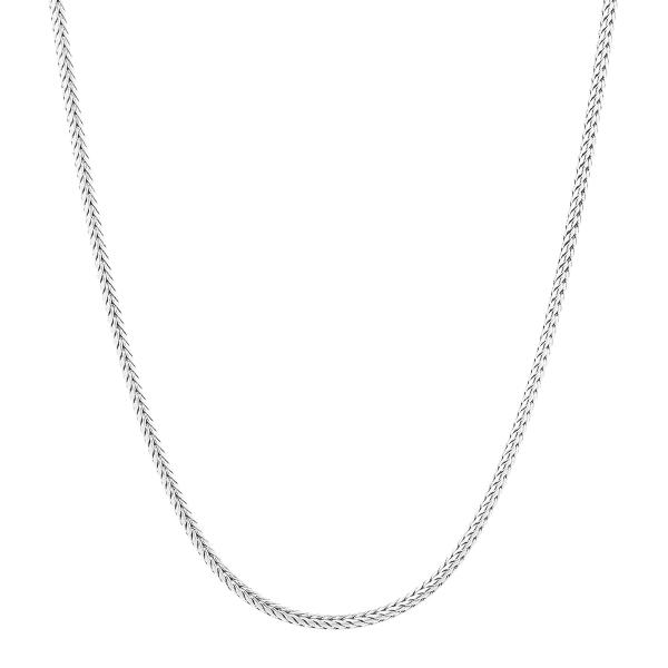 ネックレス シルバー925 フォックステールチェーン シルバーチェーン シンプル チェーンのみ 長方...