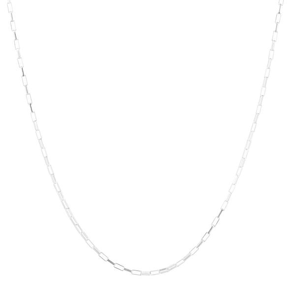 ネックレス シルバー925 長あずきチェーン 小豆チェーン カットロング シンプル チェーンのみ 長...