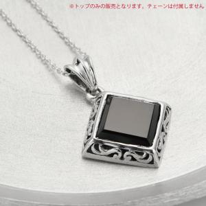 ペンダントトップ ネックレストップのみ メンズ シルバー925 オニキス