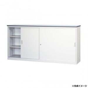 システムカウンター 書庫型ハイカウンター W1800 鍵・棚板4枚付 COM-CVA-18HS-G