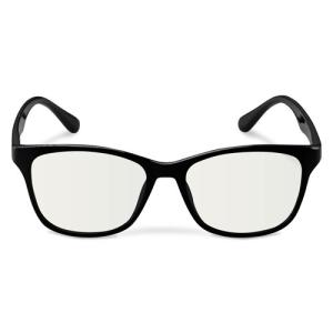 エレコム ブルーライトカット眼鏡 クリアレンズ ウェリントンフレーム ブラック G-BUC-W02BK｜kagu-plaza