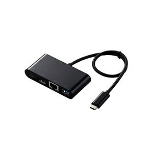 エレコム Type-Cドッキングステーション PD対応 充電用Type-C1ポート USB(3.1)1ポート HDMI1ポート LANポート 30cmケーブル ブラック DST-C09BK｜kagu-plaza