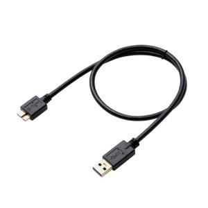 エレコム USB3.0ケーブル/A-microBタイプ/AV売場用/0.5m/ブラック DH-AMB3N05BK｜kagu-plaza