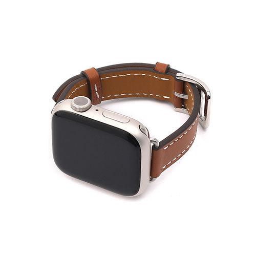 Slim Line クラシック本革バンド for Apple Watch 45/44/42mm メー...