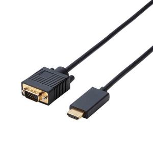 【5個セット】エレコム 変換ケーブル/HDMI-VGA/1.0m/ブラック CAC-HDMIVGA10BKX5