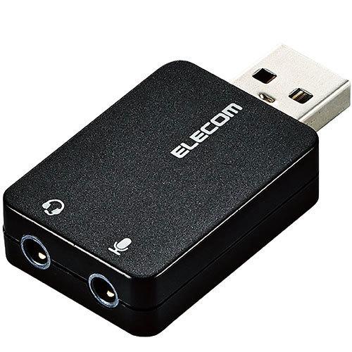 【5個セット】エレコム オーディオ変換アダプタ USB-φ3.5mm ブラック USB-AADC01...