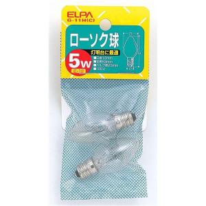 （まとめ） ELPA ローソク球 電球 5W E12 クリア 2個入 G-11H（C） 〔×20セット〕｜kagu-plaza