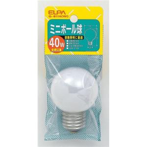 （まとめ） ELPA ミニボール球 電球 40W E26 G50 ホワイト G-81H（W） 〔×25セット〕｜kagu-plaza