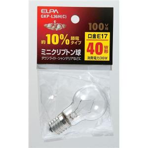 （まとめ） ELPA ミニクリプトン球 電球 40W形 E17 クリア GKP-L36H（C） 〔×30セット〕｜kagu-plaza