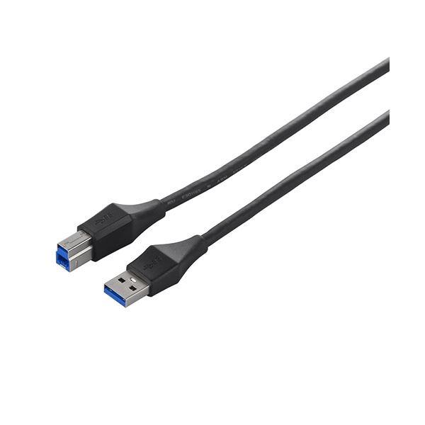 (まとめ) バッファロー ユニバーサルコネクター USB3.0 スリムケーブル (A)オス-(B)オ...