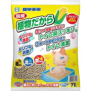 （まとめ）猫砂楽園 植物だから 7L （ペット用品）〔×6セット〕｜kagu-plaza