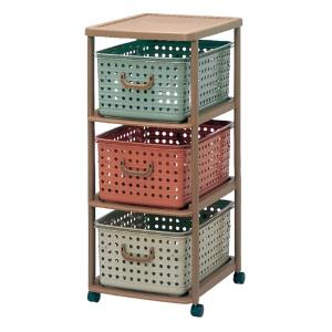 スリムバスケットラック/衣類収納 〔4W型〕 66×44.5×69.8cm 日本製