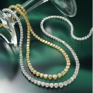 TS】K18WG 3ctダイヤモンドテニスネックレス ホワイトゴールド (鑑別書