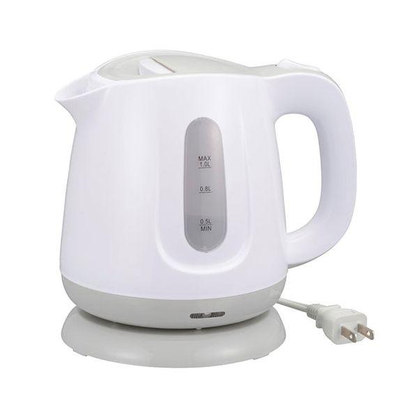 オーム電機 電気ケトル 1L 800W 08-1422 グレー COK-WS80B-H