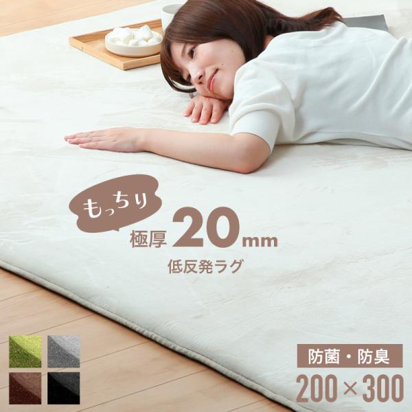 5日P10％〜　低反発マイクロファイバーラグ 200×300cm 4畳  敷物 ホットカーペット対応...