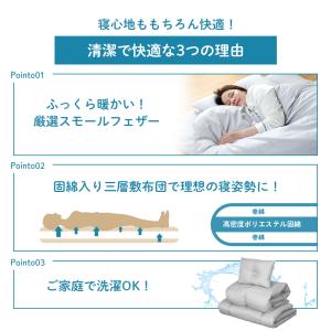 羽根布団 7点布団セット シングル 中綿重量 ...の詳細画像2